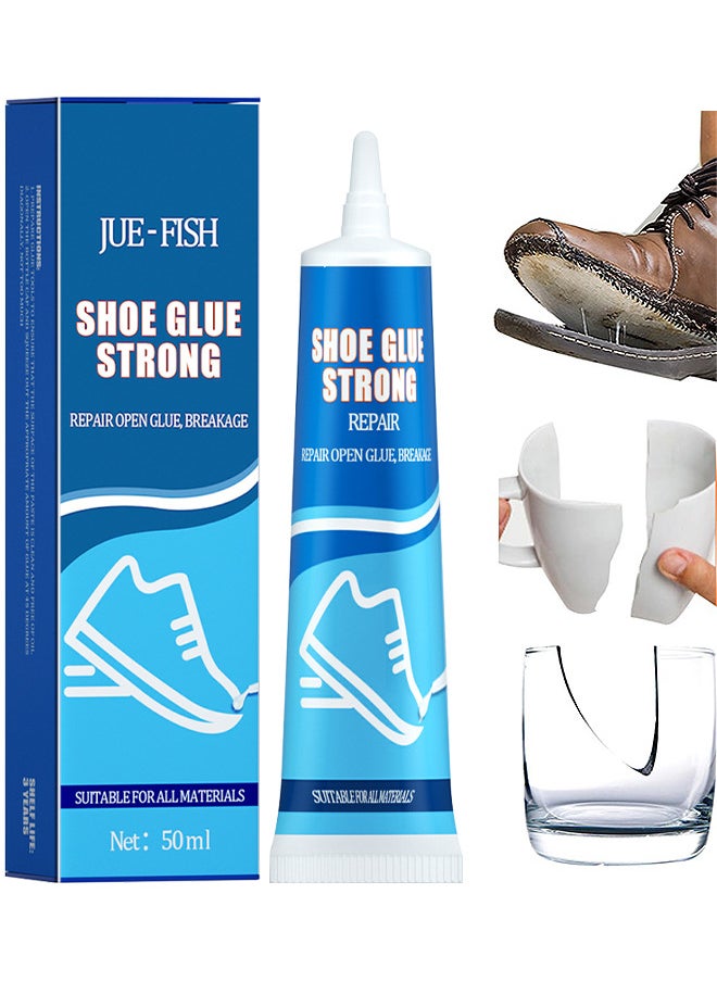 JUE-FISH - Self-Adhesive Shoemaker Shoe Glue, Strong Shoe Glue Fix Soles Heels, Shoe Repair Glue, Shoe Glue Sole Repair Adhesive, Quick Dry Waterproof Adhesive Leather Repair Tools, Works With All Footwear - Image 1
