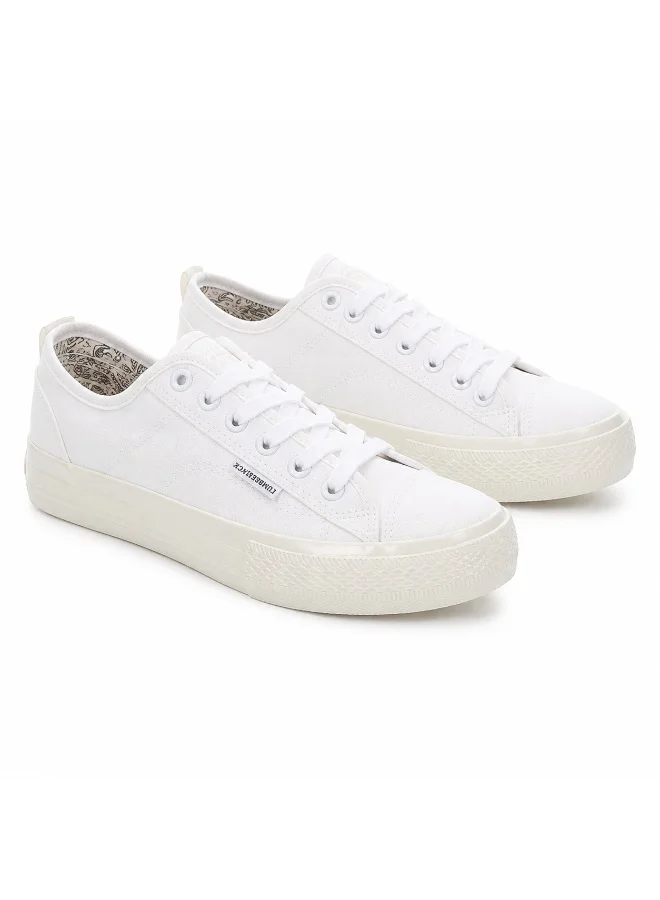 لامبرجاك Lumberjack Ravenne Women Sneakers White Canvas – Lightweight Breathable Casual Shoes