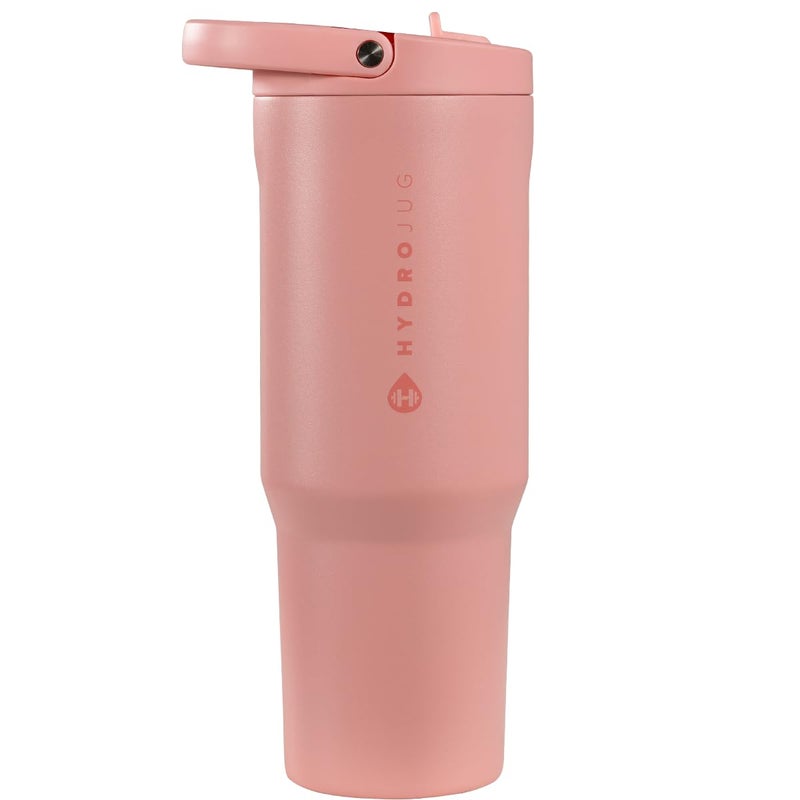 HydroJug Sport - Stainless Steel Tumbler with Straw, Vacuum Insulated, 40oz Leakproof Water Bottle, Ergonomic Design, Reusable, Dishwasher Safe, Rubber Base, Durable for Gym or Outdoors, Tulip - Image 1