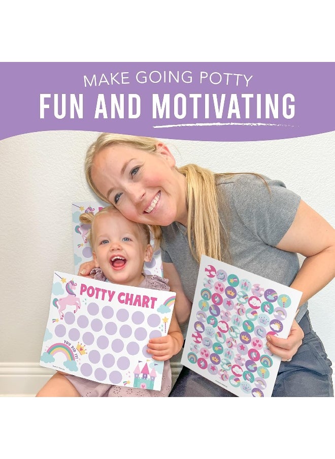 Hadley Designs Unicorn Potty Training Chart For Toddler Girls - Potty Training Sticker Chart For Girls Potty, Potty Chart For Girls With Sticker, Sticker Chart For Kids Potty Training Reward Chart, Kids Reward Chart  - Image 5