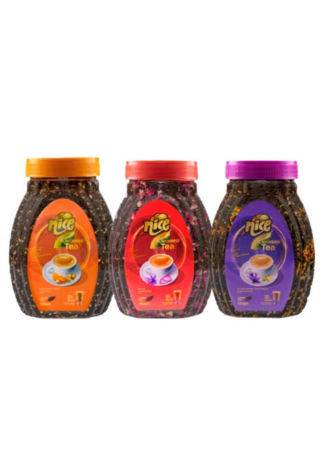 Nice Loose Flavored Tea, Orange Peel Rose and Saffron, Cardamom and Saffron Tea Leaves Rich Natural and Pure Taste India's Original Organic Herbal Tea Immunity Boosting Loose Tea Leaves jar