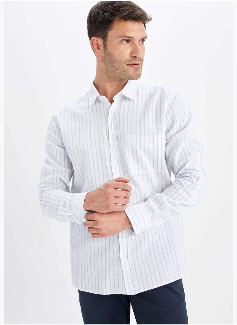 DeFacto Regular Fit Long Sleeve Striped Shirt