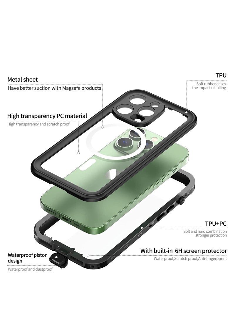 Generic Waterproof Case for iPhone 14 Pro (6.1") with MagSafe Snowproof, Dustproof and Shockproof, IP68 Certified Full Body Protection Fully Sealed Underwater Cover for iPhone 14 Pro  - Image 3