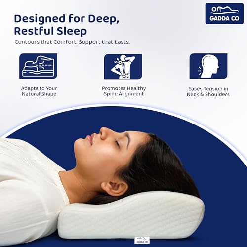 GADDA CO Cervical Pillow for Neck Pain | Cervical Pillow for Spondylitis Neck Pain | 2 Years Warranty | Orthopedic Memory Foam Pillows- 20x12x2.5 Inch, White - Image 3