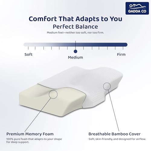 GADDA CO Cervical Pillow for Neck Pain | Cervical Pillow for Spondylitis Neck Pain | 2 Years Warranty | Orthopedic Memory Foam Pillows- 20x12x2.5 Inch, White - Image 5
