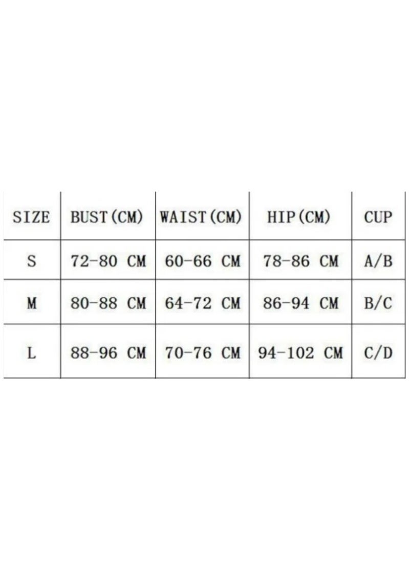 MARGOUN - Women Large Size Swimsuit Cross Swimwear Bikinis Set Metal Connected Bathing Suit Bikini Strap Solid Split High Waist Bikini Swimwear Blue / L(Bust 88-96/Waist 70-76/Hip 94-102) - Image 1