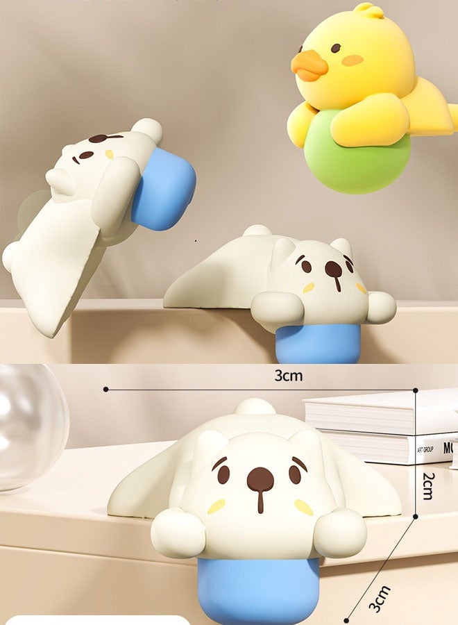 4PCs Bear-Shaped Baby Safety Corner Guards - Silicone Baby Proofing Protectors with Self-Adhesive Tape, Child Safety Edge Cushion for Furniture Sharp Corners - Image 1