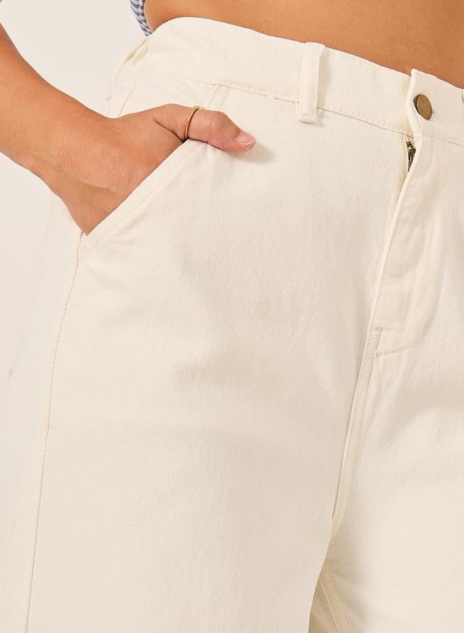 Styli Styli Mid Rise Drawstring Hem Wide Leg Jeans - Image 3