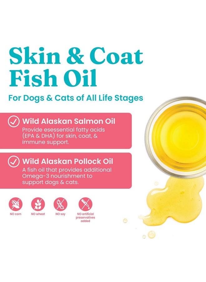 solid gold - Fish Oil For Dogs & Cats  Wild Alaskan Salmon Oil For Dogs Skin And Coat Support  Omega 3 Pollock Oil Blend And Fatty Acids With Epa & Dha For Immune System Health  16 Oz Bottle - Image 1