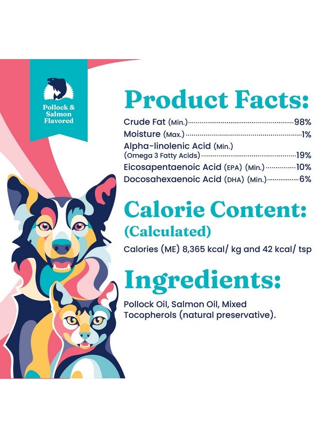 solid gold - Fish Oil For Dogs & Cats  Wild Alaskan Salmon Oil For Dogs Skin And Coat Support  Omega 3 Pollock Oil Blend And Fatty Acids With Epa & Dha For Immune System Health  16 Oz Bottle - Image 1