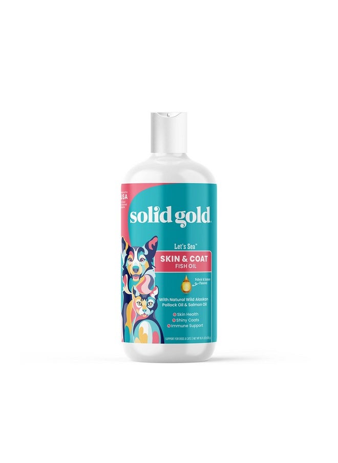 solid gold - Fish Oil For Dogs & Cats  Wild Alaskan Salmon Oil For Dogs Skin And Coat Support  Omega 3 Pollock Oil Blend And Fatty Acids With Epa & Dha For Immune System Health  16 Oz Bottle - Image 1