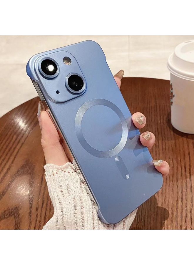 Case Cover For iPhone 14 Plus Frameless MagSafe PC Phone Case Far peak Blue