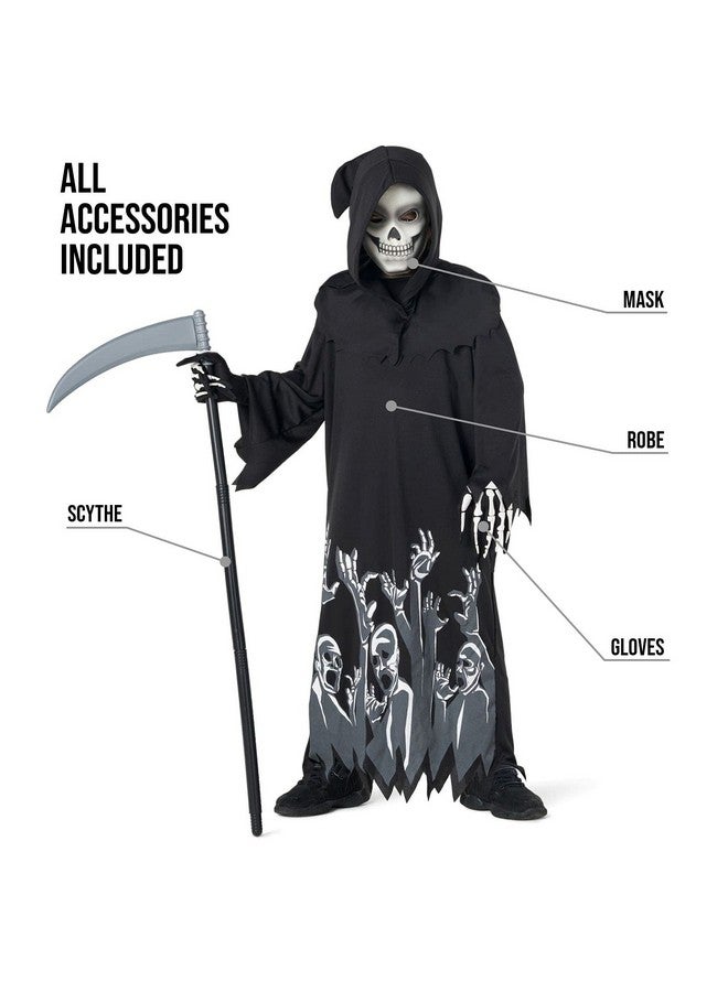 MORPH زي الموتى المتلألئ في الظلام لشخصية جريم ريبير للأطفال، زي هالوين مخيف للأولاد، مظهر جريم ريبير المرعب، 7-9 سنوات - Image 4