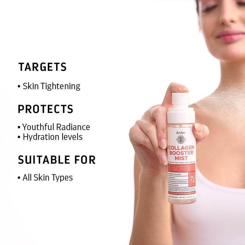 Indulgeo Essentials Collagen Booster TonerMist for Hydrated and Smooth Skin 100ml Reduce Rosacea and Sun damage AntiAging Lightweight PreMakeup Application Made with Vegetable collagen - Image 2