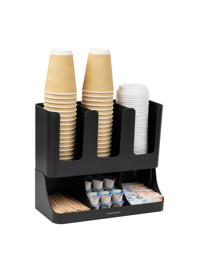Mind Reader Flume 6 Compartment Condiment  Cups Organizer 13.5 x 4.30 x 12 UPRIGHT6BLK  - Image 1