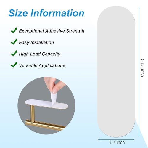MVSSP 5-Pack Self-Adhesive Replacement Strips for Under-Cabinet Paper Towel Holders, 5.65 x 1.7 inches - Image 2