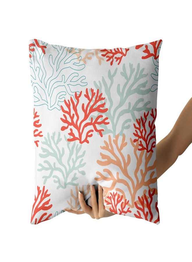 aportt Coastal Coral Teal Pillow Covers 18X18 Inch Beach Ocean Themed Couch Pillow Cases Nautical Summer Sea Throw Pillows Set of 2 Modern Home Decor for Room Bedroom Porch Patio Cushion Outdoor - Image 3