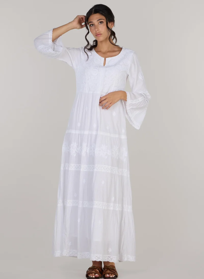 Just Nature Giselle flared sleeve dress