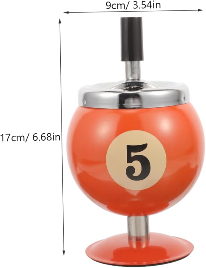 مطفأة سجائر تلقائية مقاومة للرياح بتصميم كرة بلياردو حديدية للاستخدام الداخلي في المنزل والمكتب - Image 3