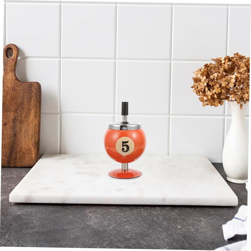 مطفأة سجائر تلقائية مقاومة للرياح بتصميم كرة بلياردو حديدية للاستخدام الداخلي في المنزل والمكتب - Image 5