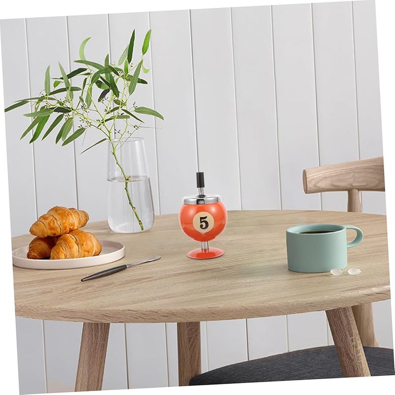 مطفأة سجائر تلقائية مقاومة للرياح بتصميم كرة بلياردو حديدية للاستخدام الداخلي في المنزل والمكتب - Image 4