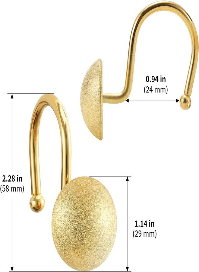 EleCharm Gorgeous Gold Shower Curtain Hooks Rings, Set of 12 Brass Decorative Shower Hanger Rings Metal Rustproof for Bathroom Curtain Rods (Hemisphere) - Image 4