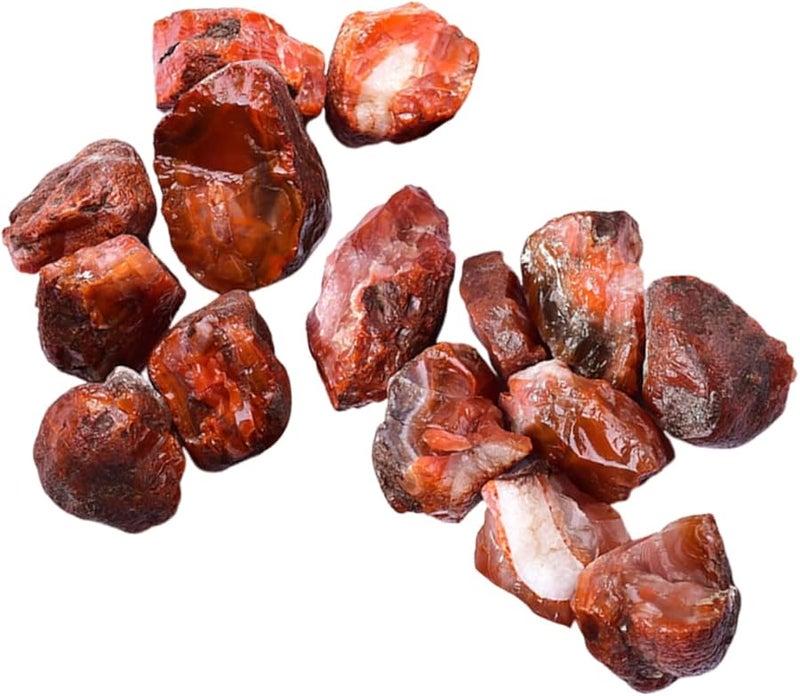 Natural Red Agate Raw Stone Specimen Block Handmade Desktop Decor Ornament - Image 1