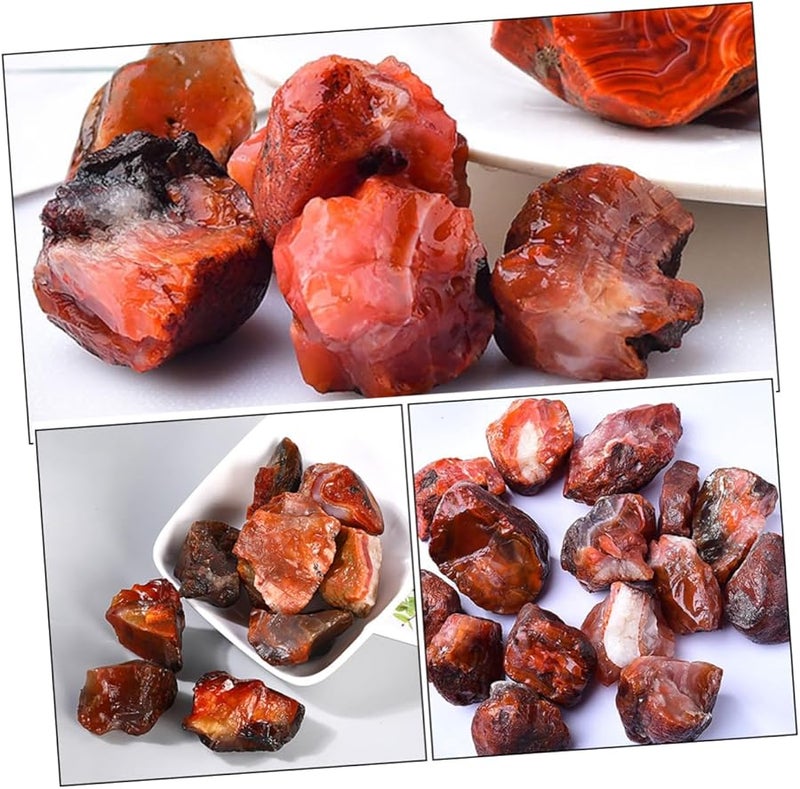 Natural Red Agate Raw Stone Specimen Block Handmade Desktop Decor Ornament - Image 4