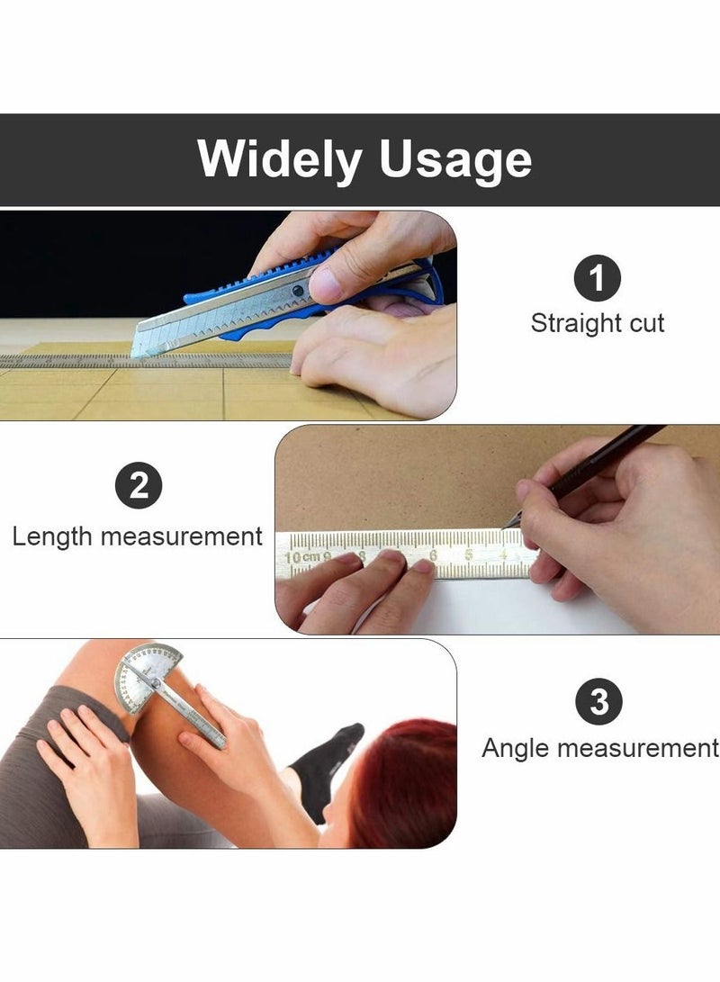 Angle Protractor Angle Finder Ruler, Stainless Steel Protractor 180 Degrees Angle Ruler, Universal Goniometer Angle Finder Tool for Carpenter Painting Drawing Measuring (10 cm/ 3.94 Inch) - Image 4