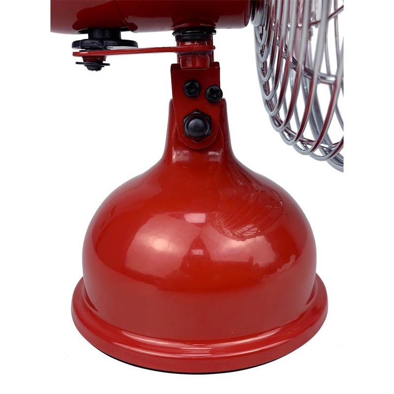 Good Housekeeping 92521 All-Metal 5" Retro Oscillating USB-Powered Personal Fan, Crimson Red - Image 3