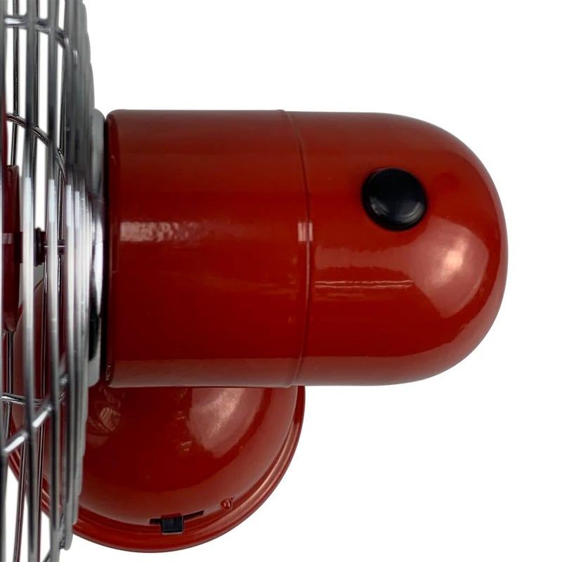 Good Housekeeping 92521 All-Metal 5" Retro Oscillating USB-Powered Personal Fan, Crimson Red - Image 5