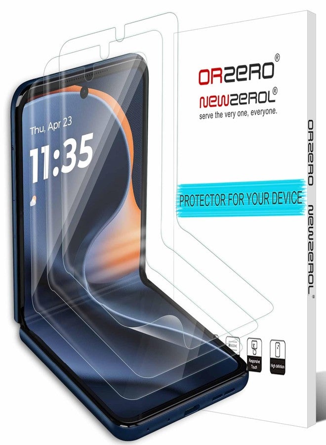Orzero (3 Pack) Orzero TPU Screen Protector Compatible for Motorola Razr 2025/Razr+ Plus 2025/Razr Ultra 2025/Motorola Razr 2024/Razr+ 2024/Razr 2023/Razr+ 2023 Protector De Pantalla (Not Glass) Anti-Scratch HD Bubble-Free - Image 1