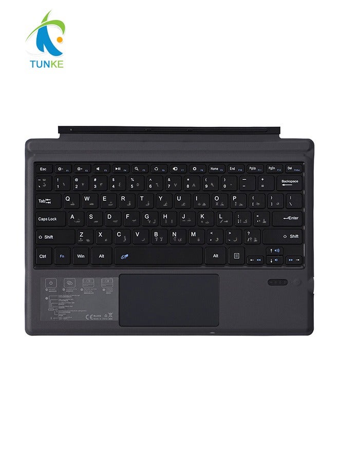 TUNKE Wireless Bluetooth Keyboard for Microsoft Surface Pro 3 4 5 6 7 with Arabic English Layout Multi-Touch Trackpad Magnetic Attachment USB-C Rechargeable Ultra-Slim Lightweight for Everyday Use and Office - Image 1