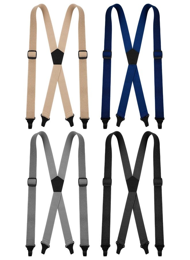 MBAIYO 4 Pcs X Back Hidden Suspenders for Men, Heavy Duty Under Clothing Suspenders with Clips for Men Women Airport Friendly - Image 1