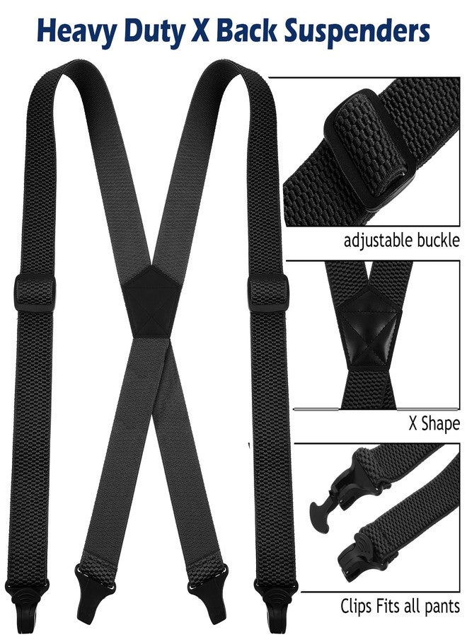 MBAIYO 4 Pcs X Back Hidden Suspenders for Men, Heavy Duty Under Clothing Suspenders with Clips for Men Women Airport Friendly - Image 3