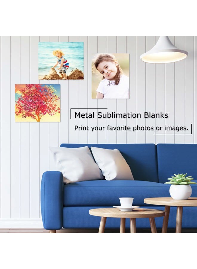 ArtCute 12 Pcs Sublimation Metal Photo Blanks Signs - 8''x10'' Aluminum Metal Signs Blank 0.45mm Thick Photo Sign Blank Poster Wall Photo Frame Metal Blanks Indoor Outdoor - Image 5