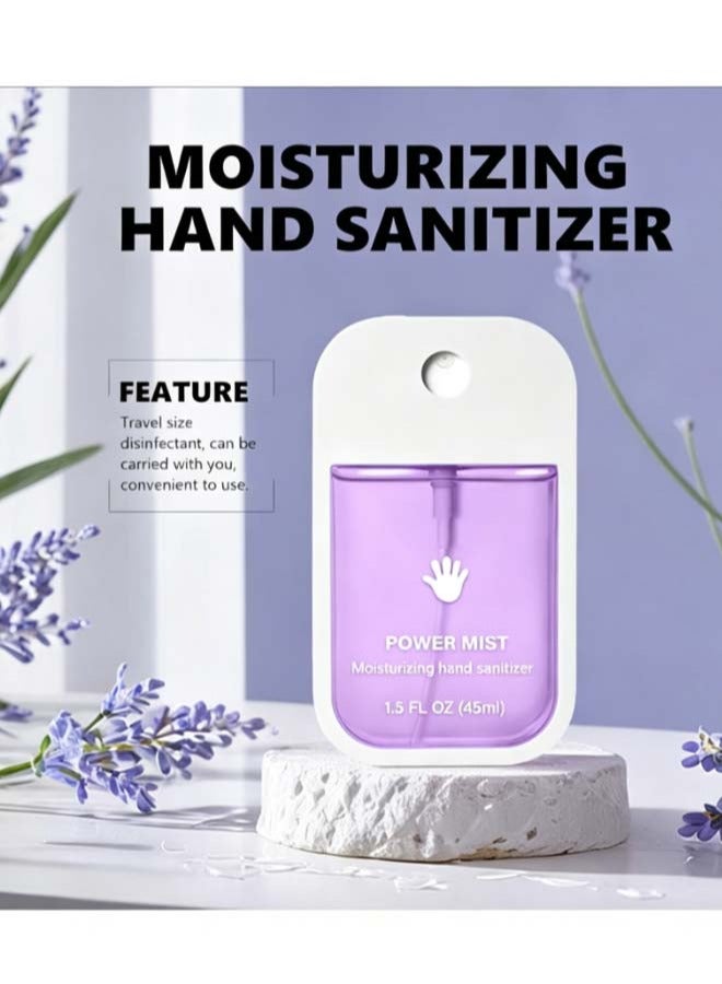 Power Mist Hydrating Hand Sanitizer Spray, 45ml Portable Sanitizing Spray with Lavender and Aloe Extracts, Gentle on Skin, Easy to Carry - Image 4
