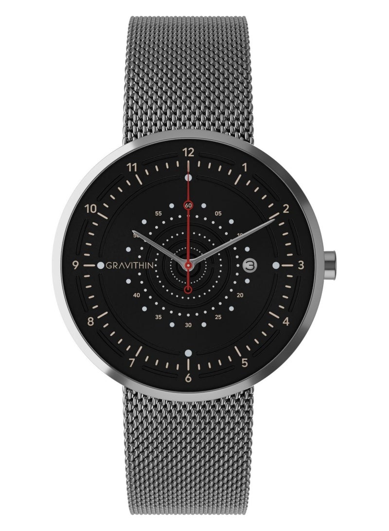GRAVITHIN Argo AR04 with Silver Milanese Mesh Band, Swiss Quartz, Sapphire Anti-Reflective Coating, 316L Brushed Stainless Steel Case 40mm - Image 1