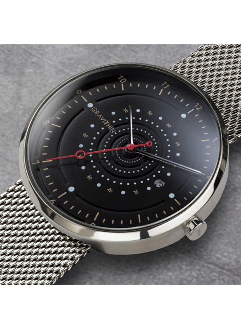 GRAVITHIN Argo AR04 with Silver Milanese Mesh Band, Swiss Quartz, Sapphire Anti-Reflective Coating, 316L Brushed Stainless Steel Case 40mm - Image 2