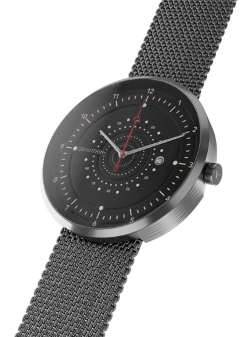 GRAVITHIN Argo AR04 with Silver Milanese Mesh Band, Swiss Quartz, Sapphire Anti-Reflective Coating, 316L Brushed Stainless Steel Case 40mm - Image 3