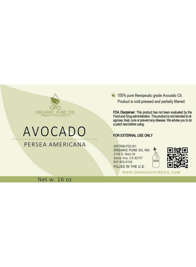 OPO Avocado Oil 100% Pure Unrefined Partially Filtered Nongmo Vegan Bulk Carrier 16 Oz For Skin Hair Nails Body Face Diy Deep Hydration Nourishing Moisturizing Packaging May Vary - Image 2