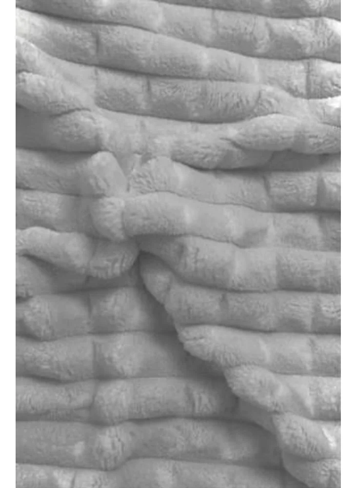 MERINOS Modern Line 3 Piece Double Blanket Set Gray