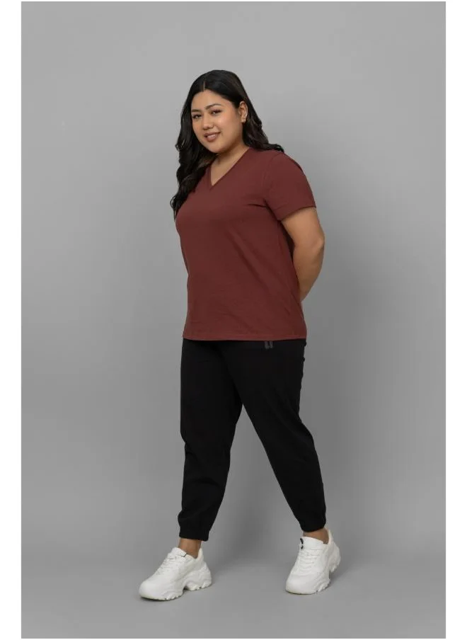 نسيسيرا Rust V-Neck Jogger Set