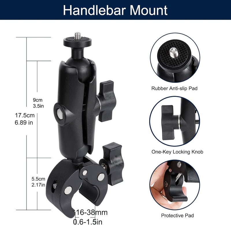 PellKing Camera Air Pump Vacuum Suction Cup Handlebar Mount Kit Compatible with Insta360 X5/X4/X3/GoPro 13/12/11/10/9,with 360Â° Rotation Function Handlebar Mount Magic Arm 4.5" Vacuum Suction Cup - Image 5