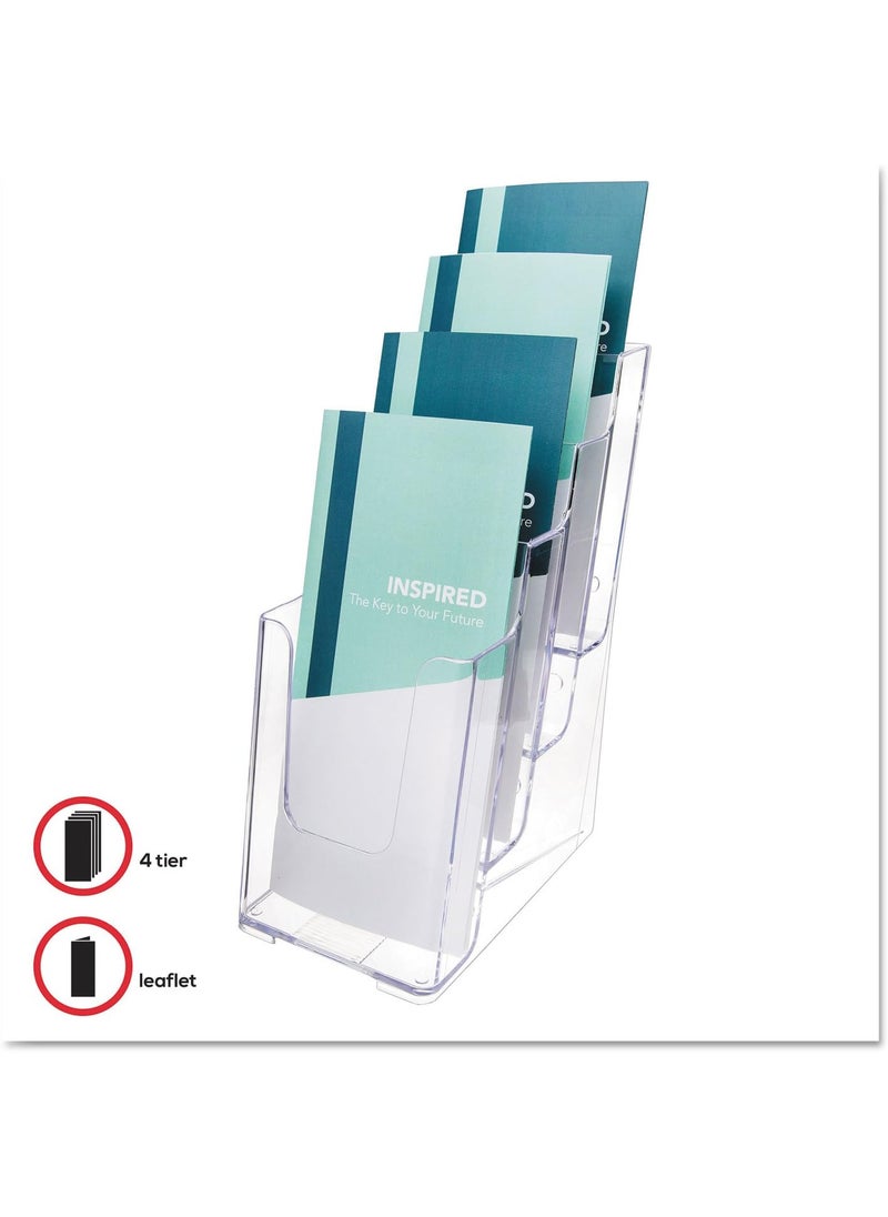 Deflecto Deflecto 77701 Literature Holder 4 Leaflet 478Inch x8Inch x10Inch Clear  - Image 2