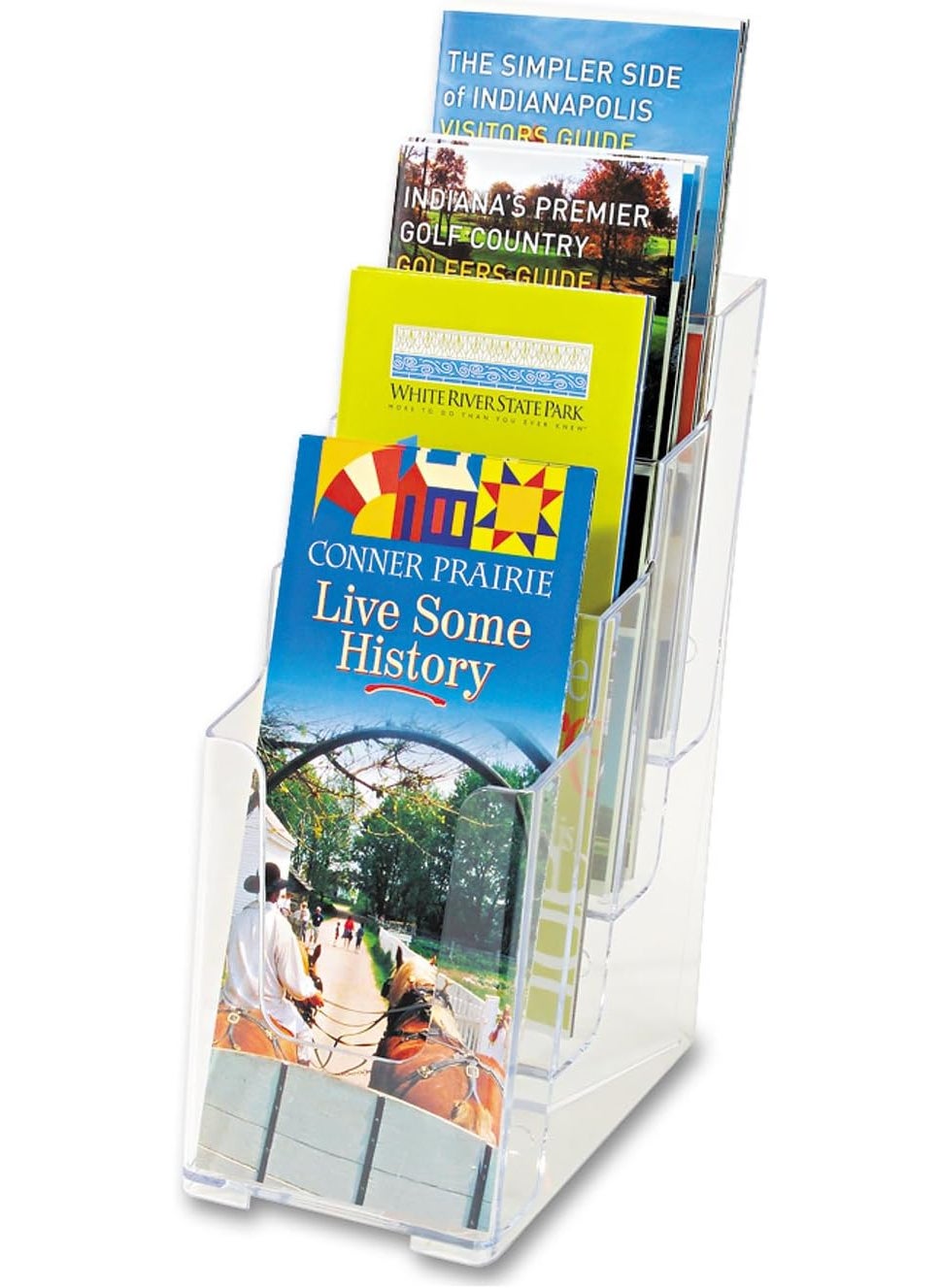 Deflecto Deflecto 77701 Literature Holder 4 Leaflet 478Inch x8Inch x10Inch Clear  - Image 1