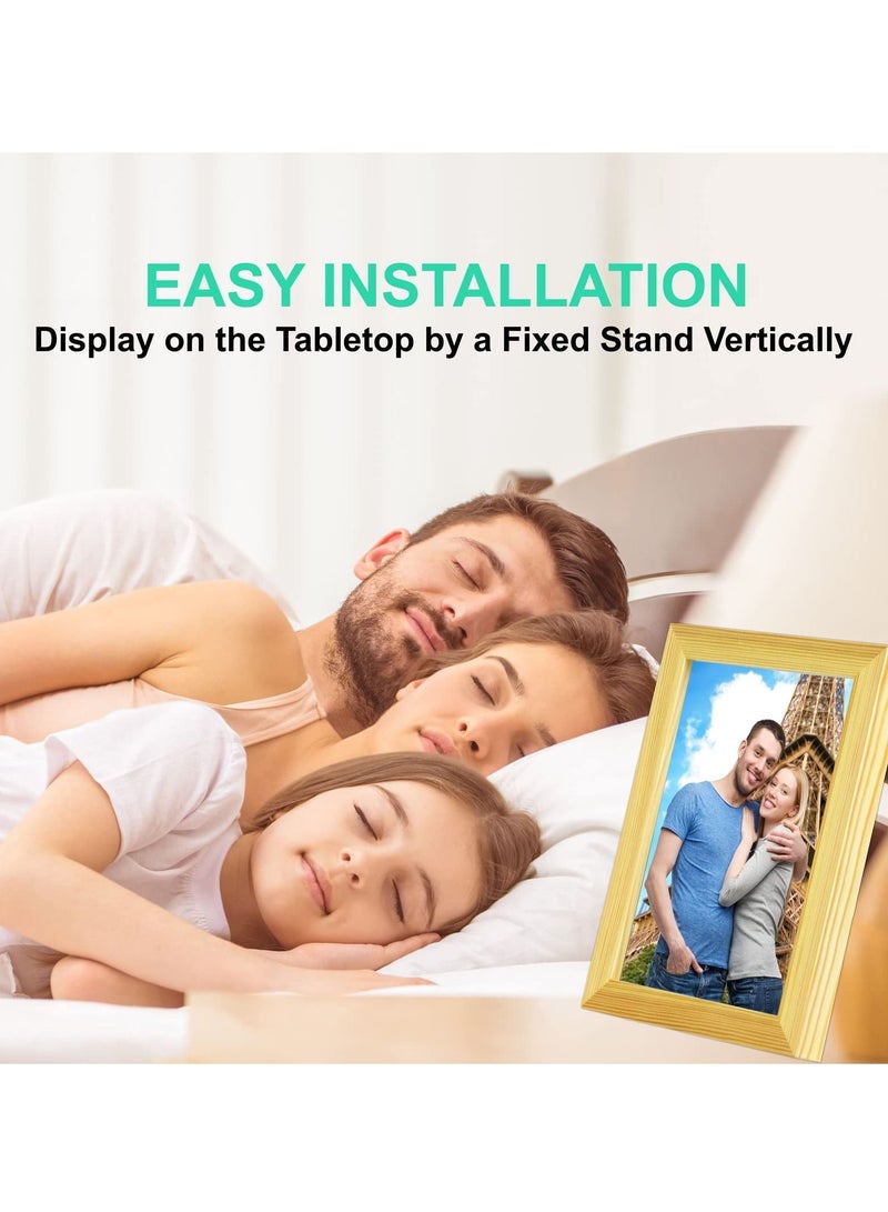 كابتن تيك SYOSI 2Pcs 5x7 Inch Wooden Picture Frame, Natural Wood Picture Frame with Acrylic Plexiglass for Displaying Picture, Tabletop and Wall Mounting Display (Wood color) - Image 2