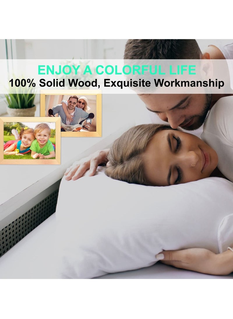 كابتن تيك SYOSI 2Pcs 5x7 Inch Wooden Picture Frame, Natural Wood Picture Frame with Acrylic Plexiglass for Displaying Picture, Tabletop and Wall Mounting Display (Wood color) - Image 4