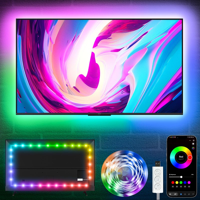 KSIPZE LED Lights for TV, 16.5ft TV led Backlight for 45-75 Inch TVs RGB TV Backlight Behind Music Sync Smart APP & Button Control TV LED Strip Lights USB Powered for Bedroom/Gaming - Image 1
