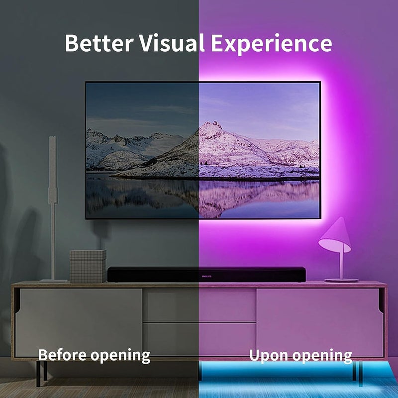 KSIPZE LED Lights for TV, 16.5ft TV led Backlight for 45-75 Inch TVs RGB TV Backlight Behind Music Sync Smart APP & Button Control TV LED Strip Lights USB Powered for Bedroom/Gaming - Image 5
